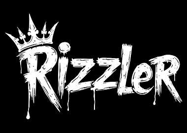 Rizzler Graffiti Poster, Dripping Street Art Logo Print, Urban Black Wall Art
