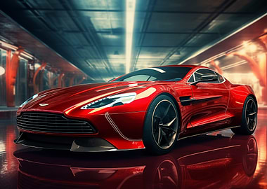 Red Sports Car in Tunnel