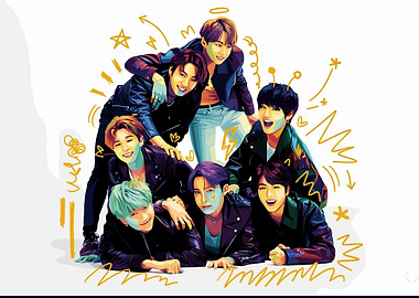 BTS Pop Art Illustration