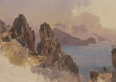 Rocky Coastline Overlooking the Sea