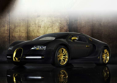 Black and Gold Bugatti Veyron