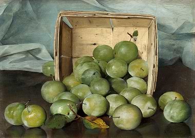 Green Apples in a Basket