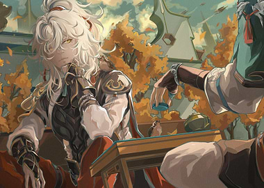 Anime Characters Playing Board Game