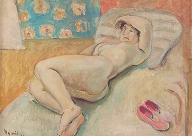 Nude reclining on a chaise lounge