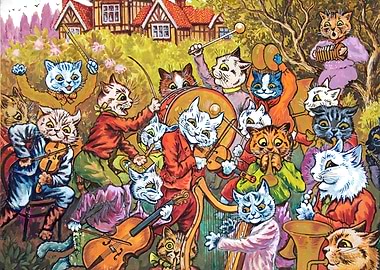 Orchestra of Cats Playing Music