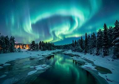 Magical Northern Lights River