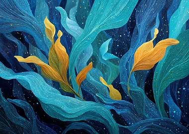 Abstract Underwater Kelp Forest