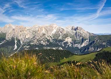 Majestic Mountain Range Under Blue Sky - Col Valvacin - Buffaure