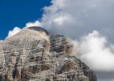 Majestic Mountain Peak with Clouds - Passo Falzarego