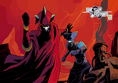 Risk of Rain 2 Characters in Red Landscape