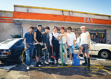BTS at a Gas Station