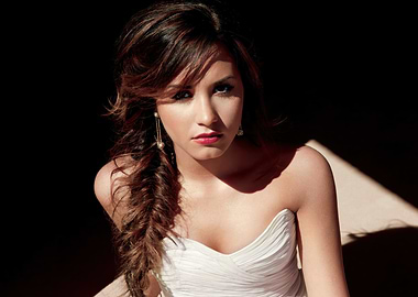 demo lovato in white dress with braid
