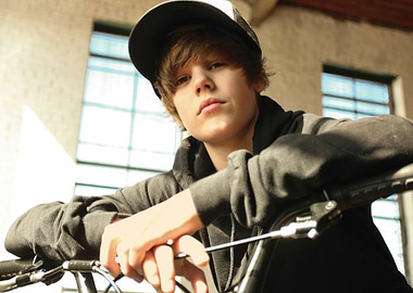 Young Justin Bieber with Bicycle