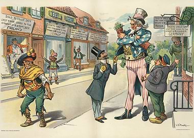 Uncle Sam sells goods to foreign nations