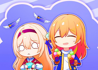 Chibi Anime Girls with Ice Cream