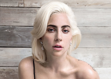 Lady Gaga blonde hair portrait