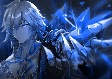 Anime character with blue energy