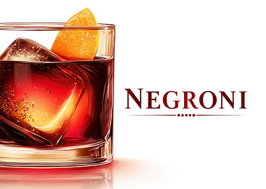 Negroni Cocktail with Orange Garnish