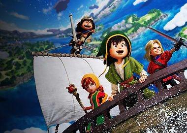 Dragon Quest characters on a ship