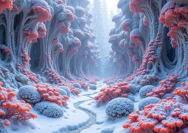 Enchanted Winter Forest Path