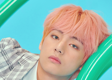 V K-Pop Idol with Pink Hair