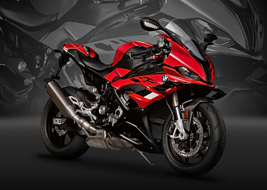 Red BMW S 1000 RR Motorcycle