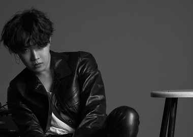 J hope in Leather Jacket Posing