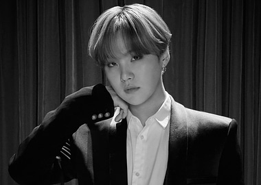 Black and White Portrait of a Suga in a Suit