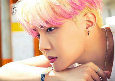J hope K-Pop Idol with Pink and Blonde Hair