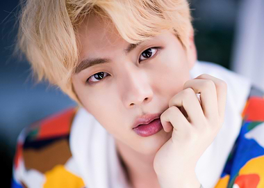 Close-up of Jin from BTS