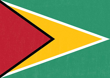 Guyana Flag Distressed