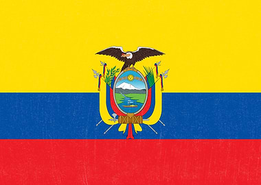 Ecuador Flag Distressed