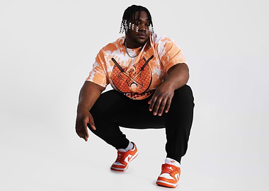 rod wave in Tie-Dye Shirt and Sneakers