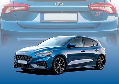 Blue Ford Focus ST Hatchback