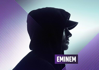 Eminem Silhouette with Purple Stripes