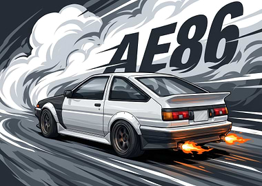 AE86 Drifting with Flames