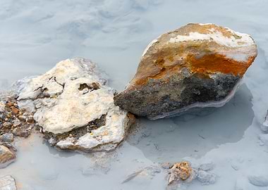 Rocks in mineral water
