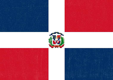 Dominican Republic Flag Distressed