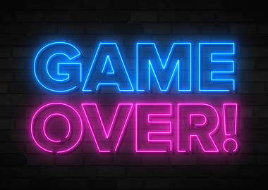 Game Over Neon Sign