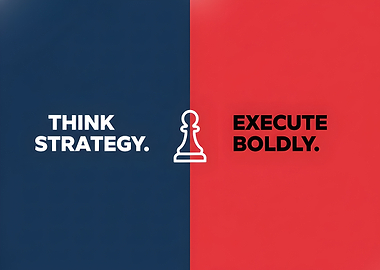Think Strategy Execute Boldly Chess Pawn Motivational