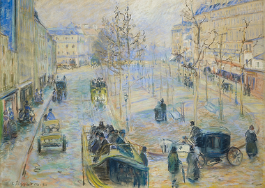 Parisian Street Scene in Pastel