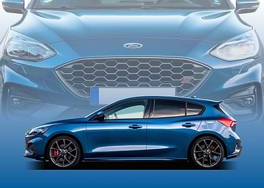 Blue Ford Focus ST Hatchback