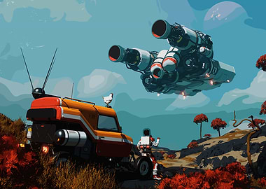 Breathedge Alien Planet Exploration Scene