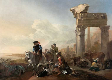 Classical Ruins with Figures and Animals