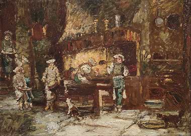Kitchen Scene with Figures