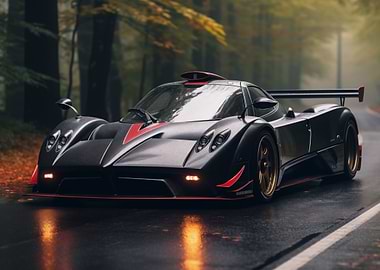 Black Pagani Zonda R on Road