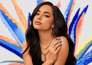 Becky G with Floral Background