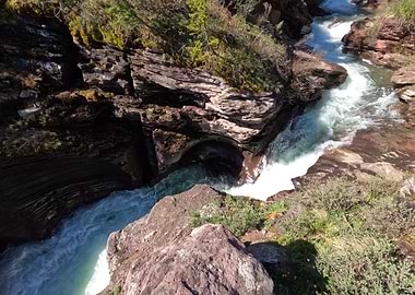 Rushing River Through Rocky Gorge