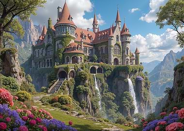 Enchanted Castle on a Cliffside