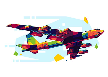 B52 Stratofortress in WPAP Art